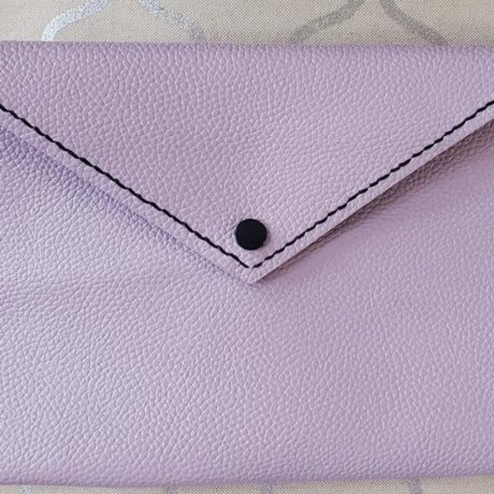 Lavender Leather Clutch